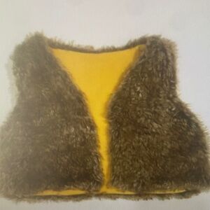 Faux Fur Vest with Yellow Lining